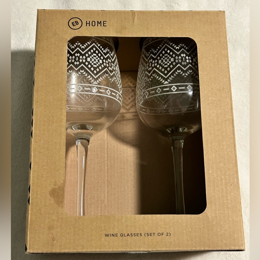 EB home stem wine glass set boho girls night couple home decor white design fun
